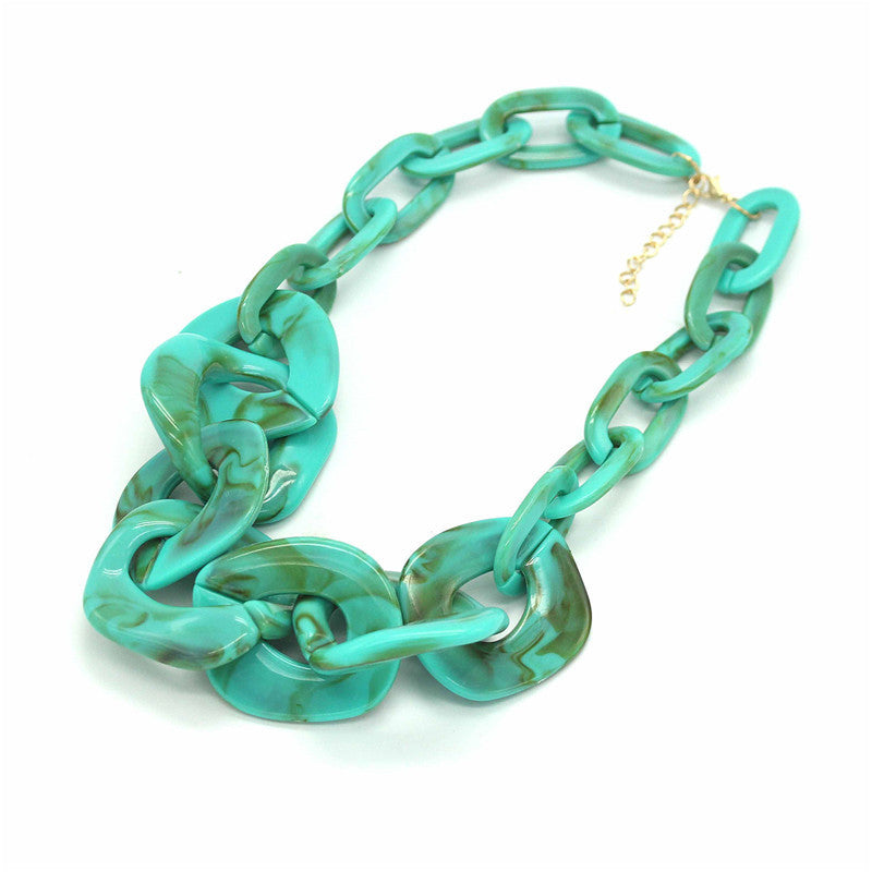 Big Brand Acetate Chain Geometric Necklace