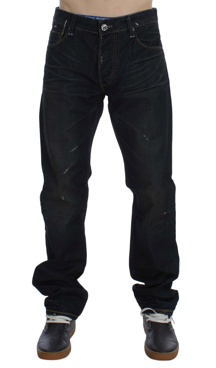 Acht Elegant Straight Fit Dark Blue Jeans