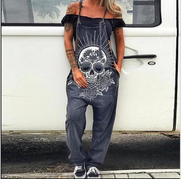 Women’s Fashion Overalls - Skull Print Overalls - Shop Swazeyfit