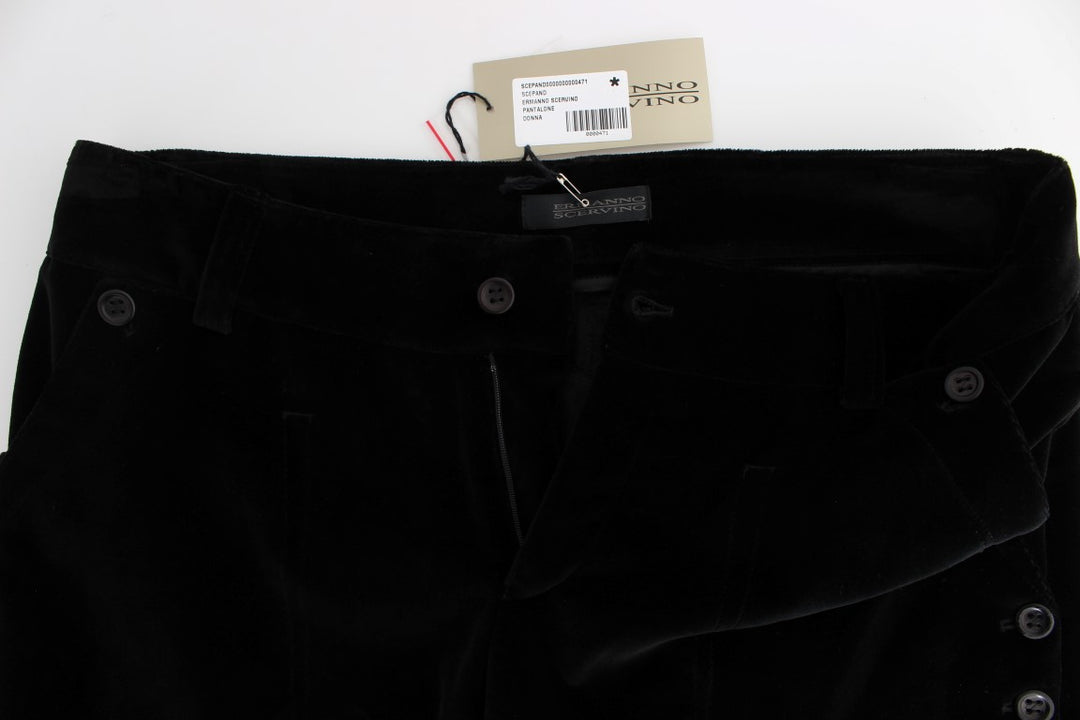 Ermanno Scervino Chic Black Straight Fit Cotton Jeans