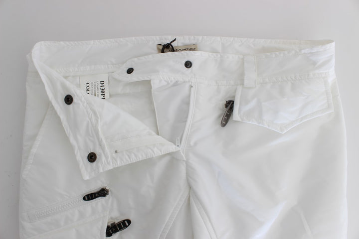 Ermanno Scervino Chic White Nylon Cargo Pants by Italian Designer