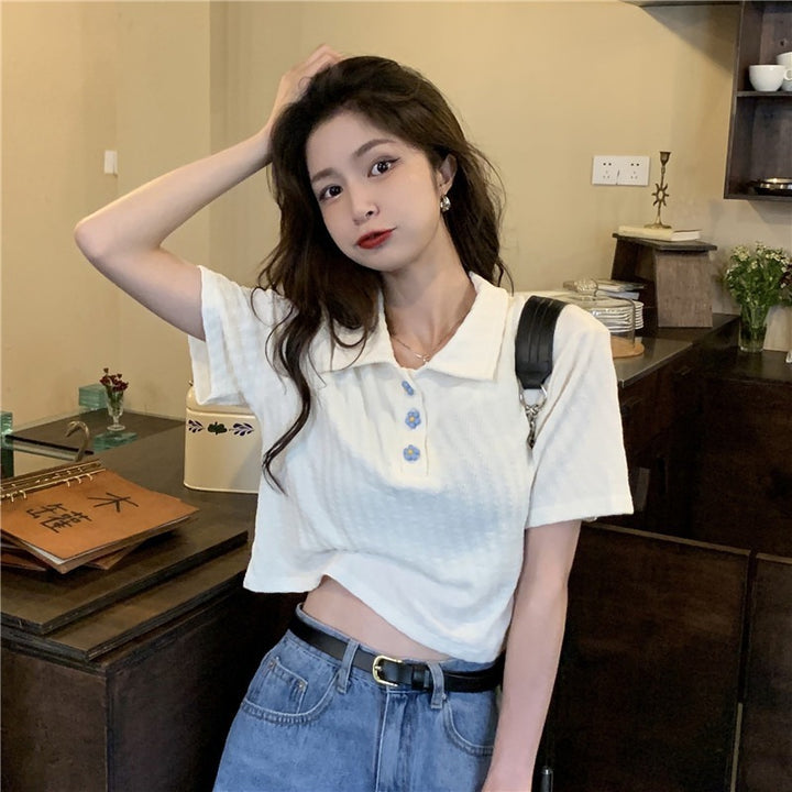 White T-shirt Bottoming Shirt Loose Short Sleeves