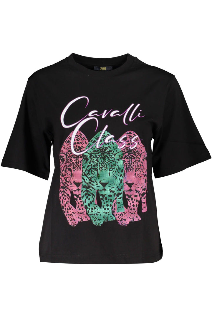 Cavalli Class Black Cotton Women T-Shirt