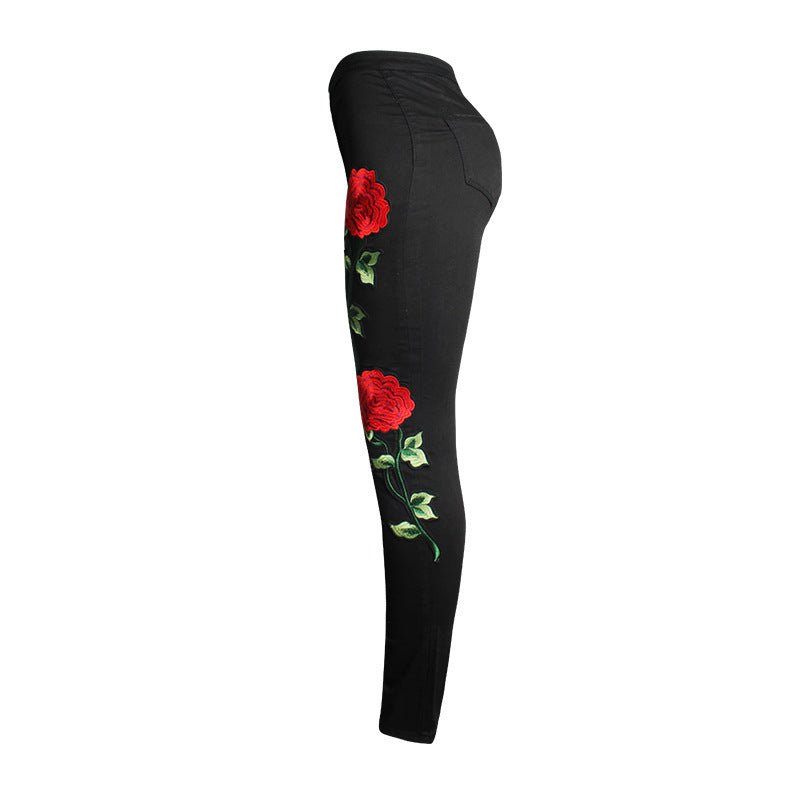 Women's 3D Embroidery Skinny Jeans