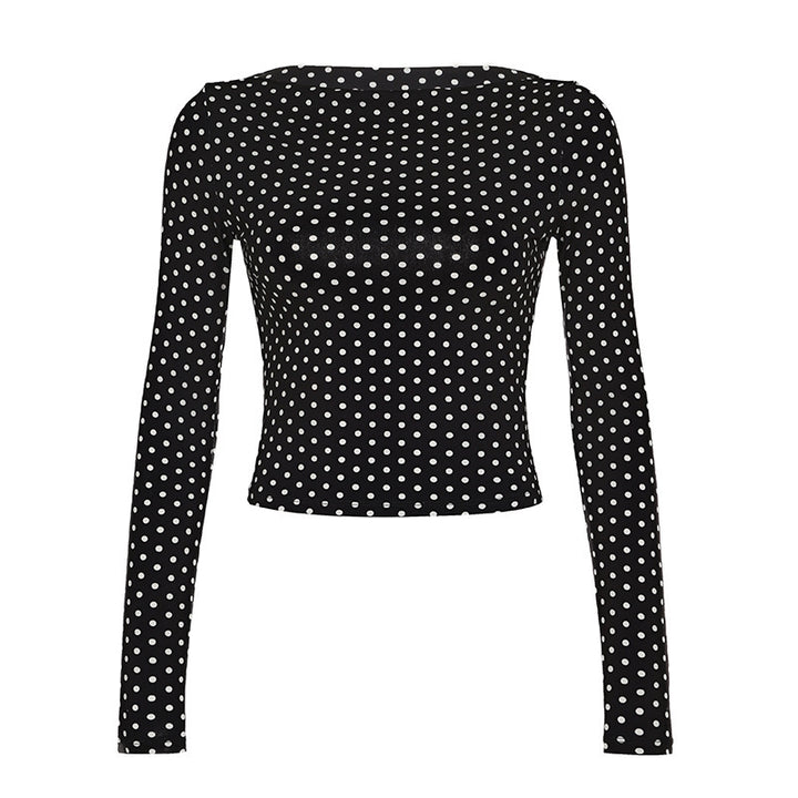 Slim Fit Long Sleeves Cropped Round Neck New Bottoming Shirt For Women