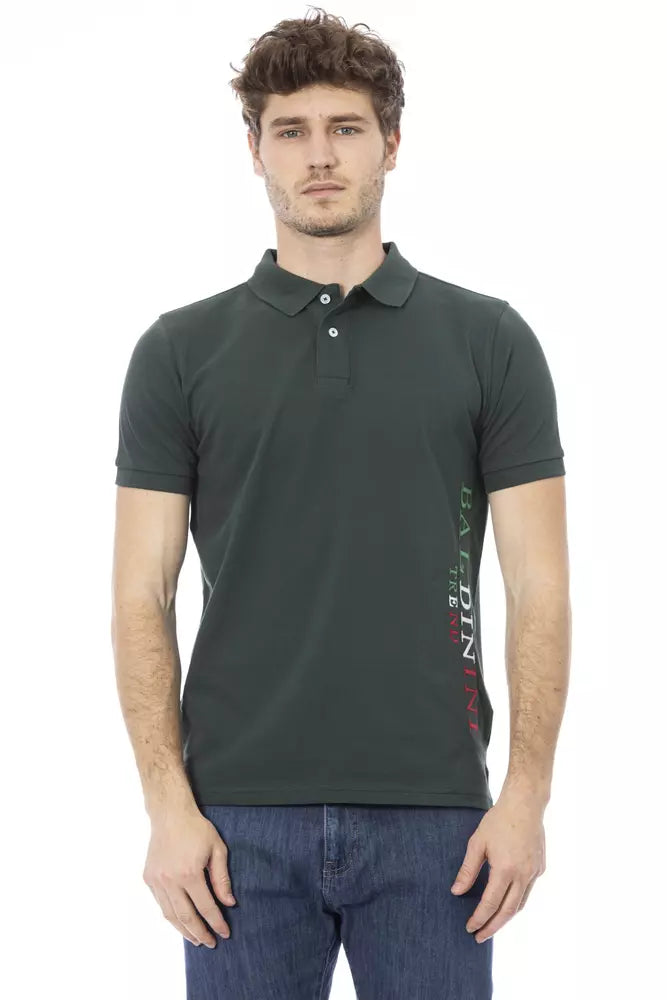 Baldinini Trend Green Cotton Men Polo Shirt