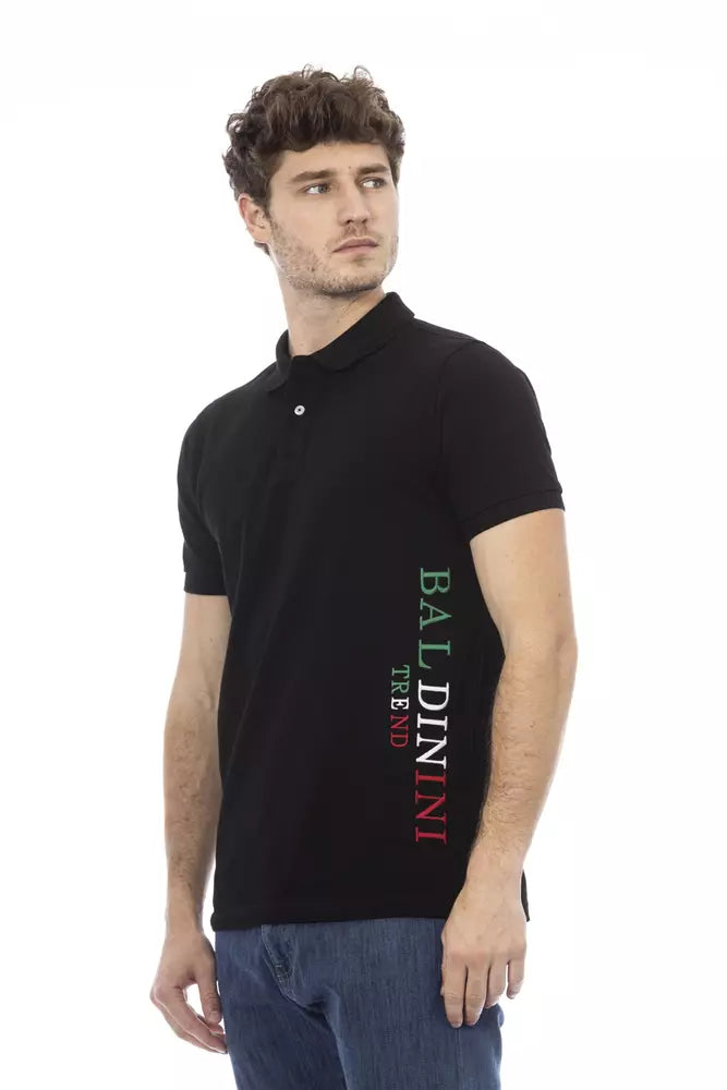 Baldinini Trend Black Cotton Men Polo