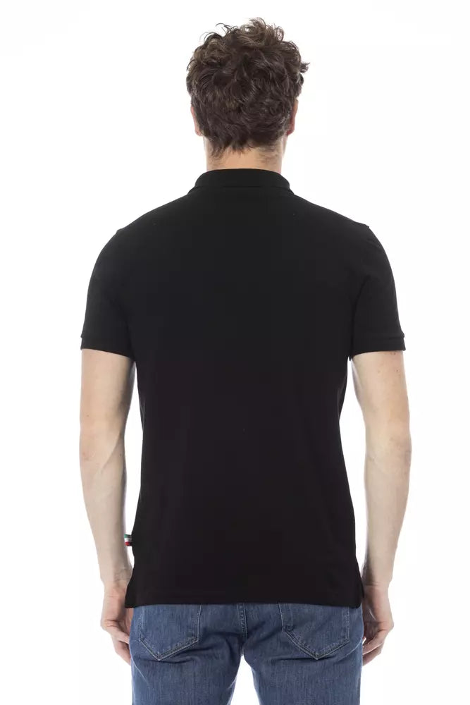 Baldinini Trend Black Cotton Men Polo Shirt