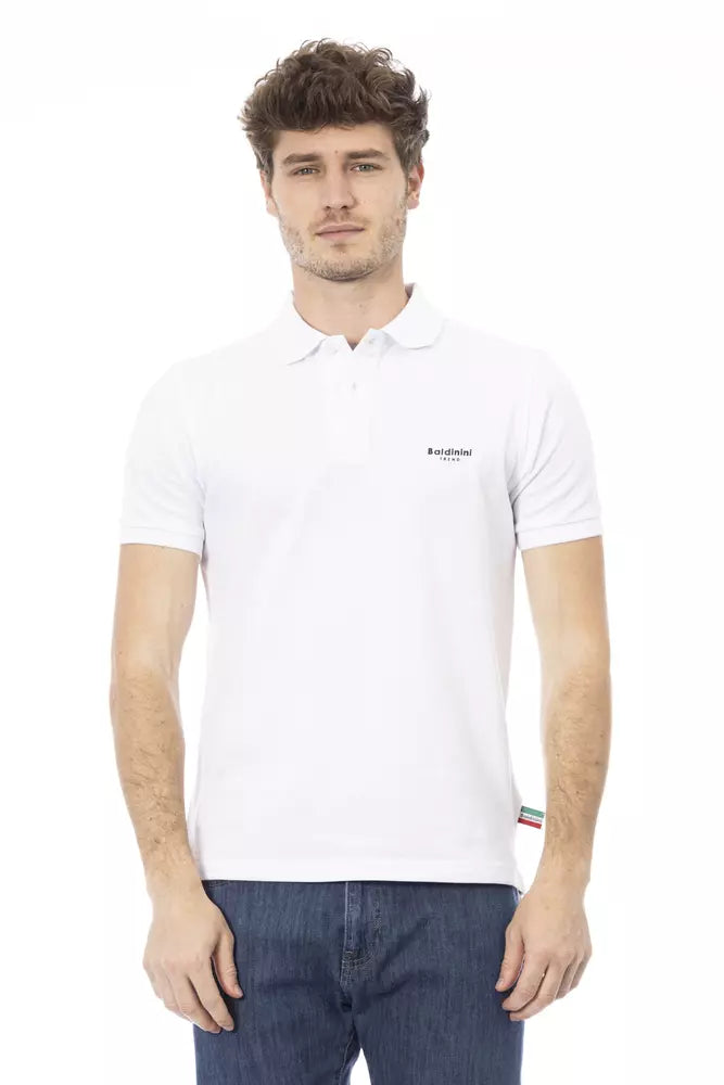 Baldinini Trend White Cotton Men Polo Shirt