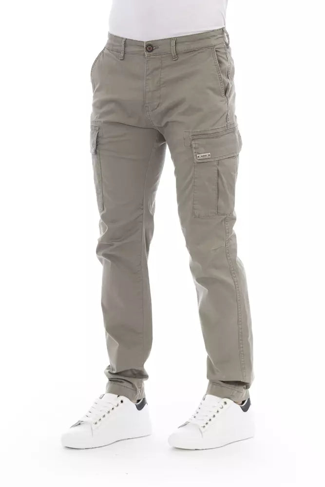 Baldinini Trend Beige Cotton Men Cargo Trouser