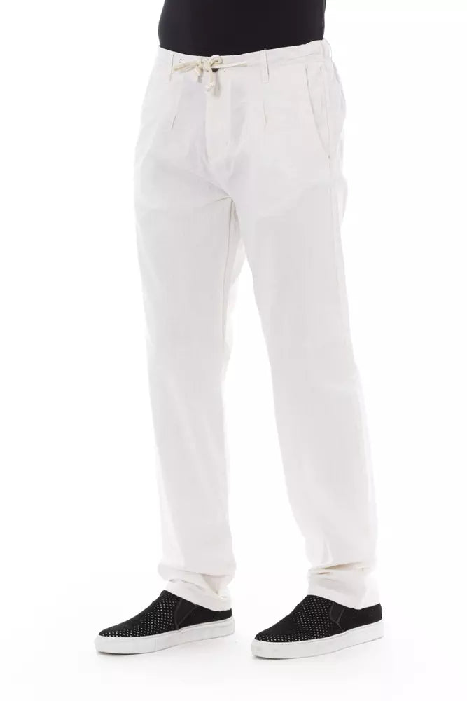 Baldinini Trend White Cotton Men Chino Pants