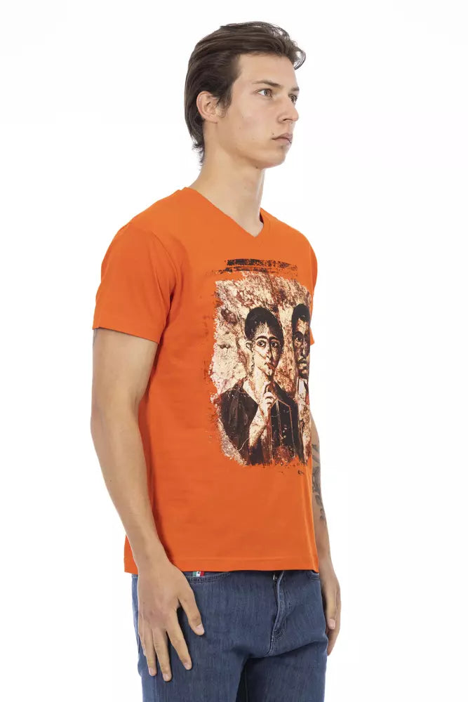 Trussardi Action Orange Cotton Men T-Shirt