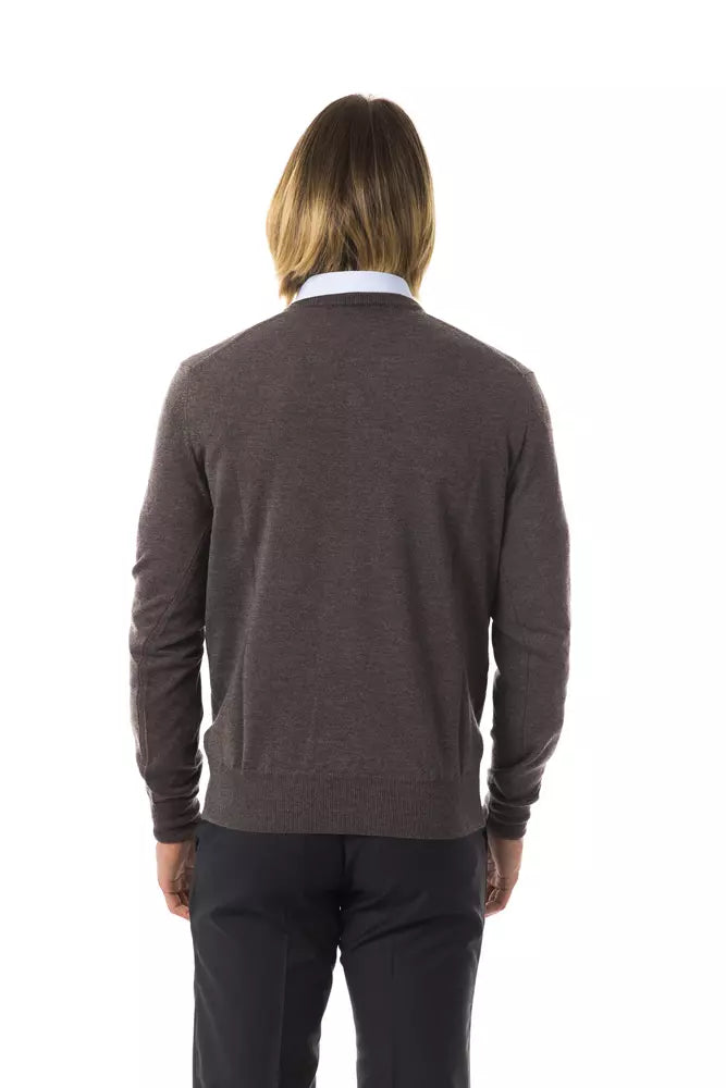 Uominitaliani Gray Merino Men Sweater