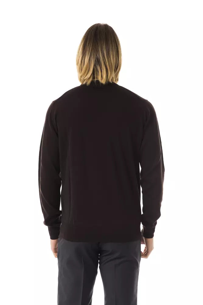 Uominitaliani Brown Merino Men Sweater