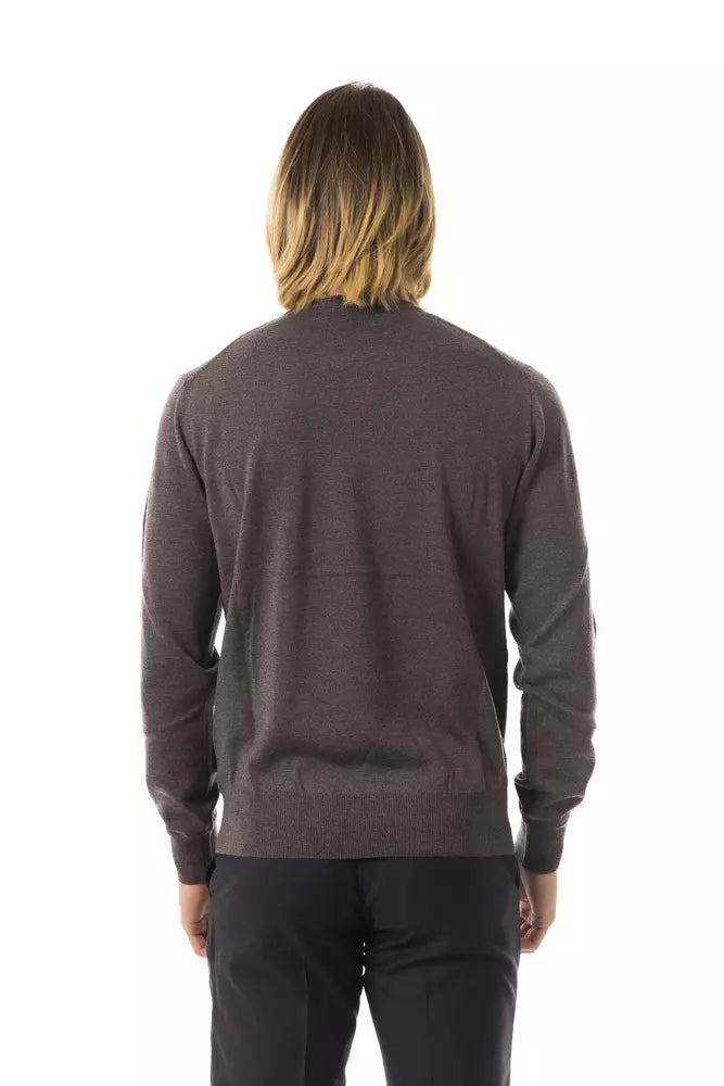 Uominitaliani Gray Merino Wool Men Sweater