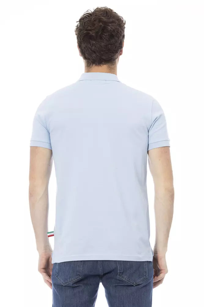 Baldinini Trend Light Blue Cotton Men Polo Shirt