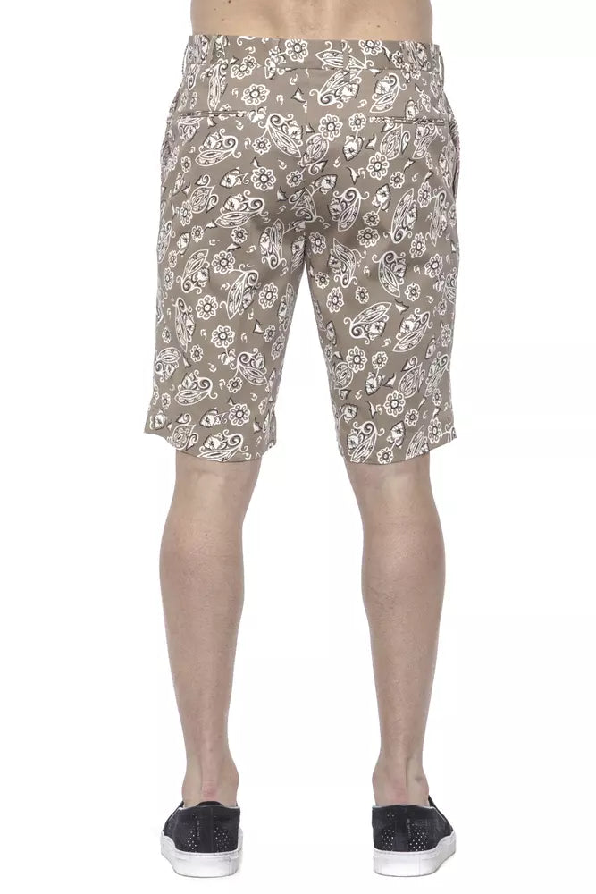 PT Torino Beige Cotton Mens Bermuda Short