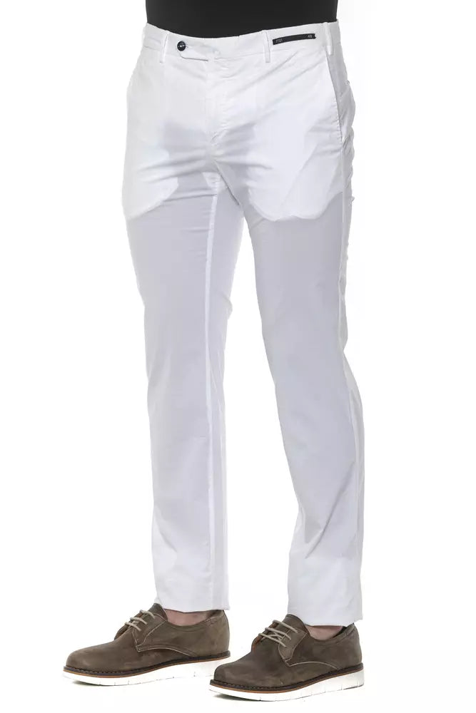 PT Torino White Cotton Mens Trouser