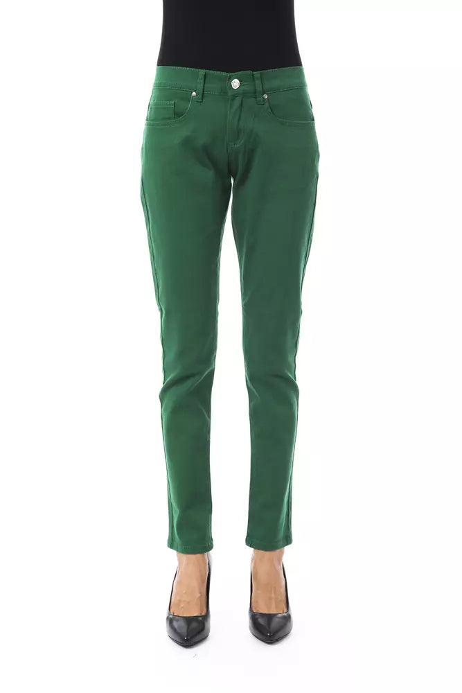 BYBLOS Green Cotton Women Pant