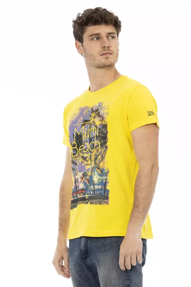 Trussardi Action Yellow Cotton Men T-Shirt