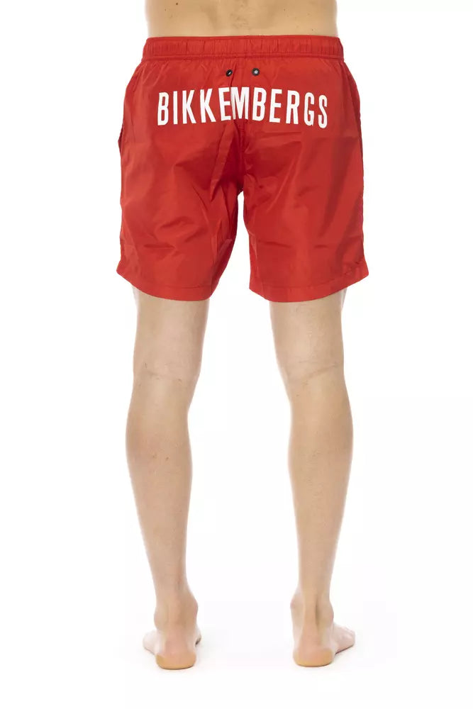 Bikkembergs Red Polyester Mens Swim Short