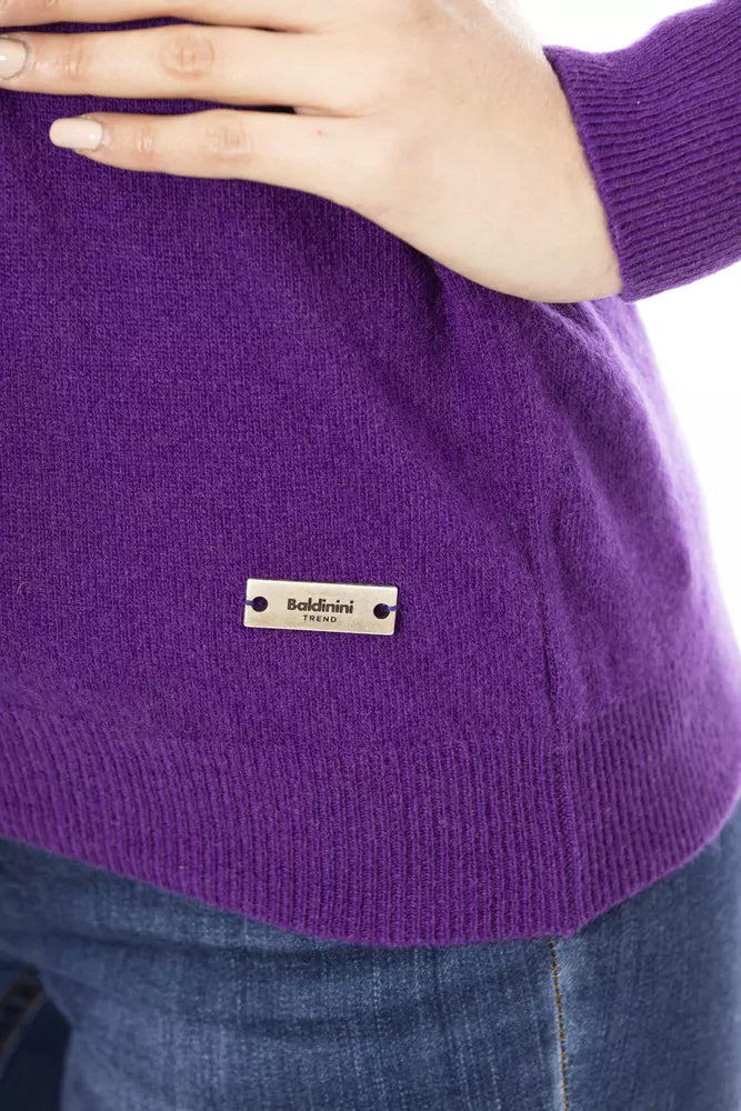 Baldinini Trend Purple Wool Women Sweater