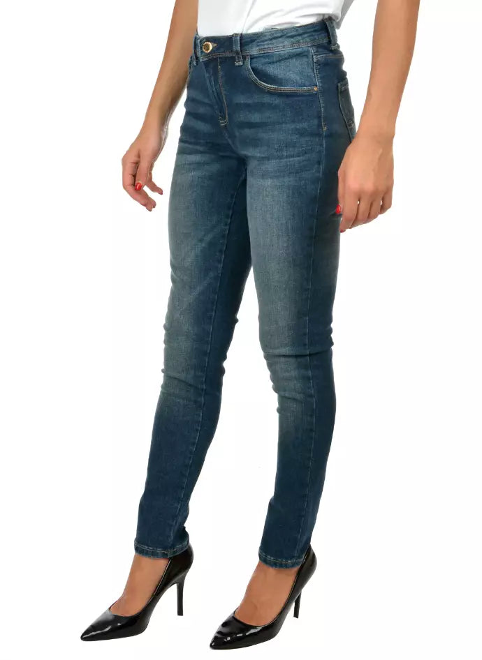 Yes Zee Blue Cotton Women's Skinny Jean