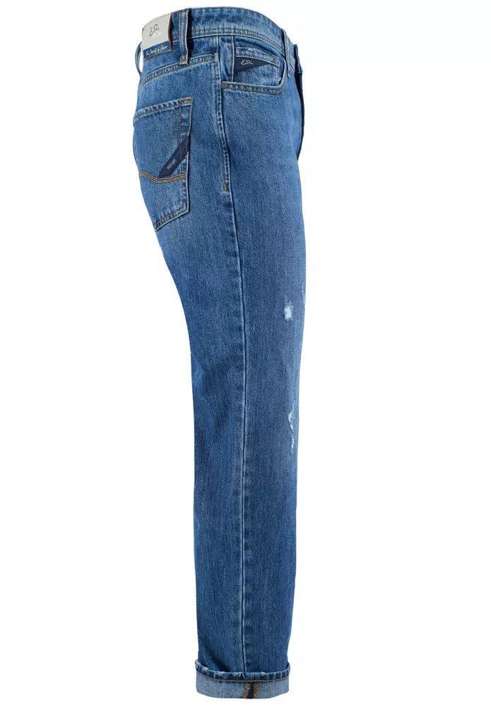 Yes Zee Blue Cotton Men Jeans