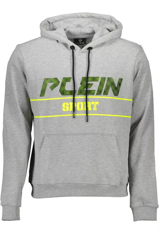 Plein Sport Gray Cotton Men Sweater