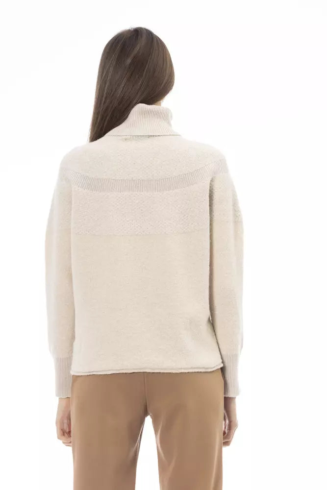 Alpha Studio Beige Alpaca Women Sweater