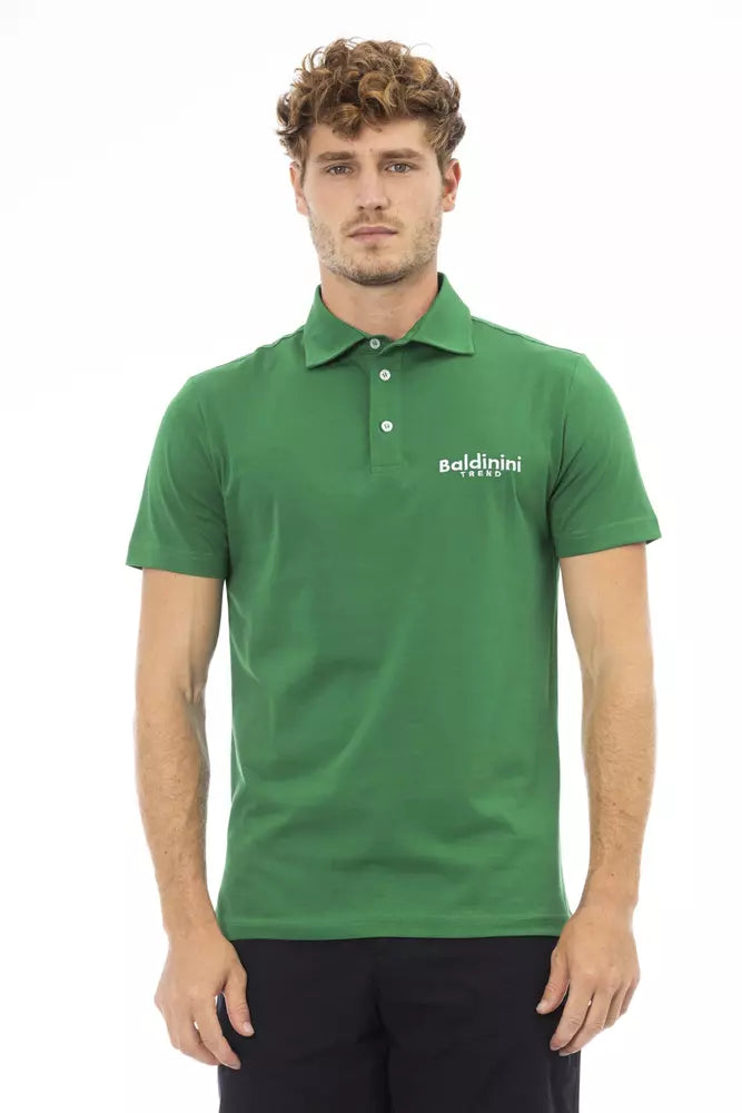 Baldinini Trend Green Cotton Men Polo