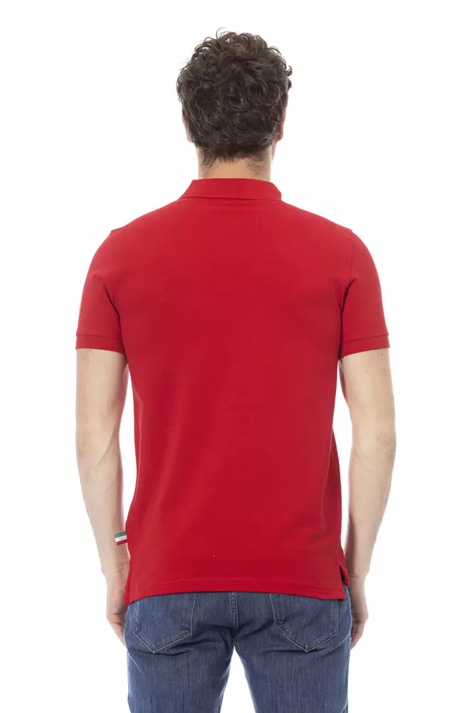 Baldinini Trend Red Cotton Men Polo Shirt