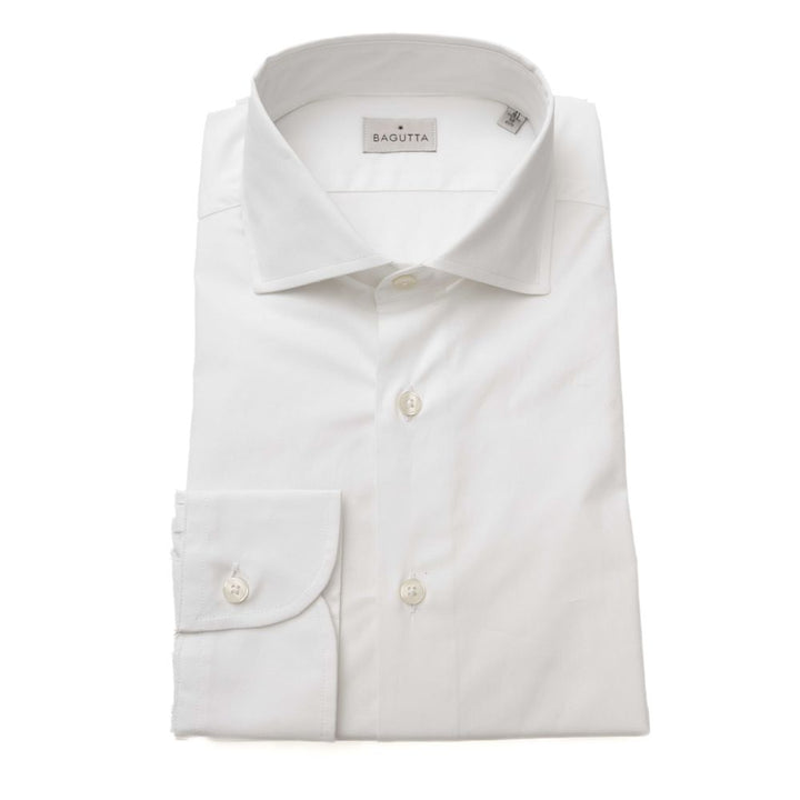 Bagutta White Cotton Mens Shirt