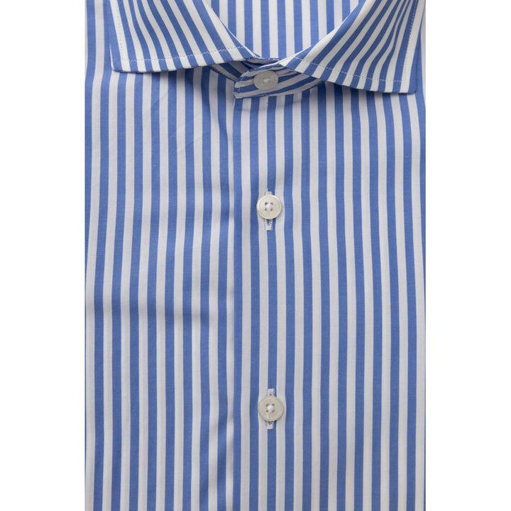 Bagutta Light Blue Cotton Men Shirt