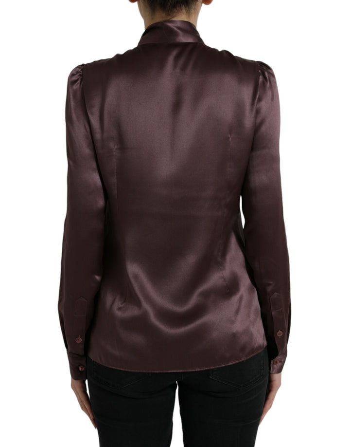 Dolce & Gabbana Elegant Silk Ascot Collar Blouse