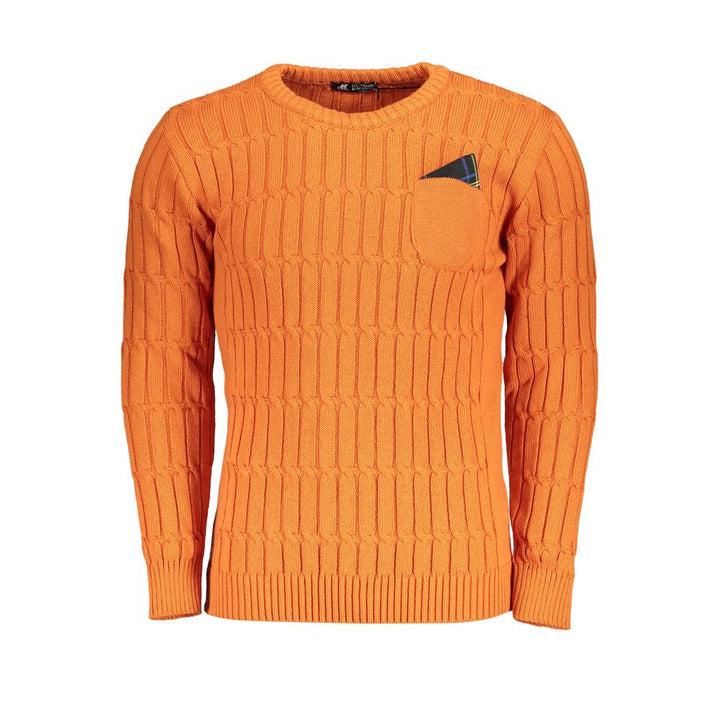 U.S. Grand Polo Twisted Crew Neck Orange Sweater