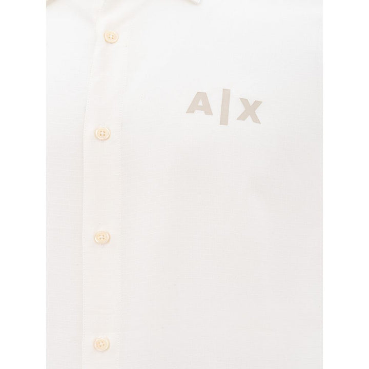 Armani Exchange Elegant White Viscose Shirt for Men