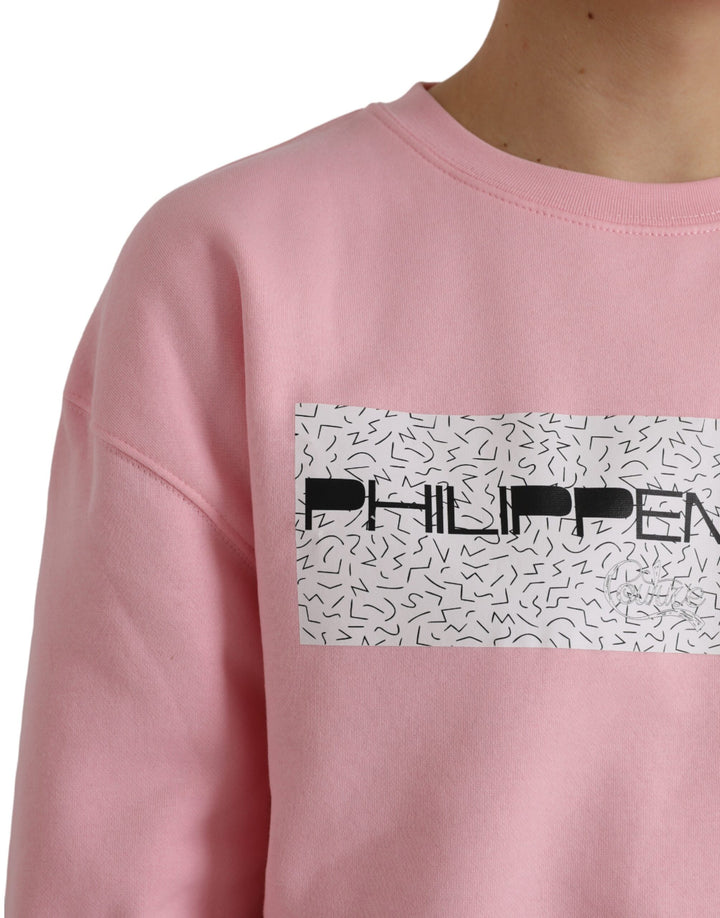 Philippe Model Pink Cotton Logo Long Sleeves Pullover Sweater