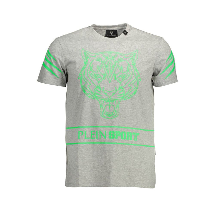 Plein Sport Gray Cotton Men T-Shirt