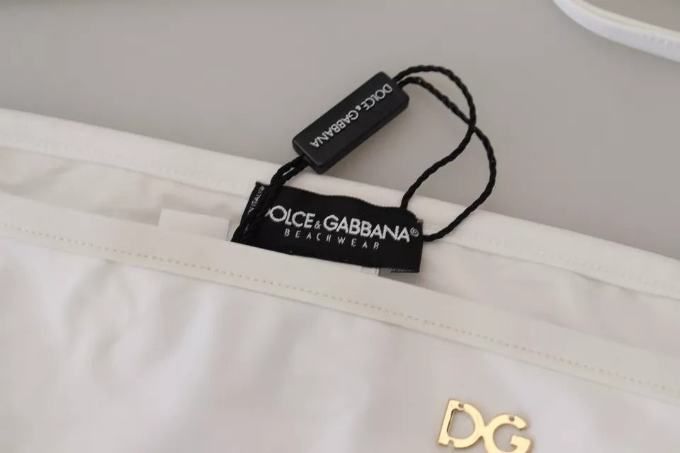 Dolce & Gabbana White DG Logo Beachwear Swimwear Bikini Bottom