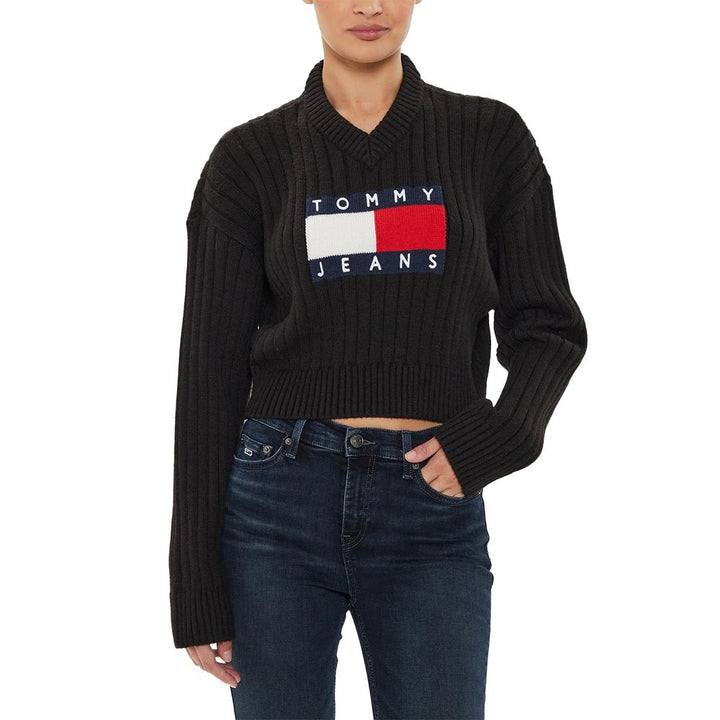 Tommy Hilfiger Jeans Black Recycled Polyester Sweater