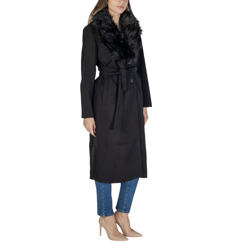 Vila Clothes Black Polyester Jackets & Coat