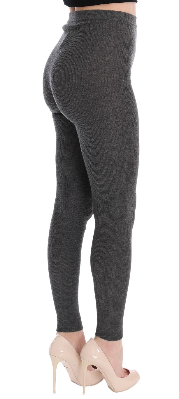 Dolce & Gabbana Chic Gray High Waist Cashmere Tights Pants