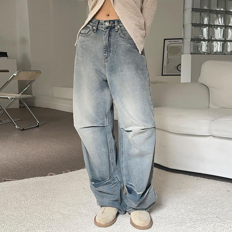 Street Style Washed Vintage Loose Jeans