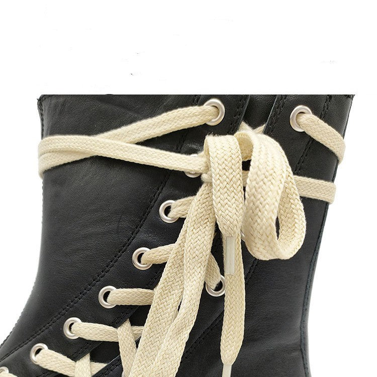 Lace-up Martin Heightening European And American Leather Boots