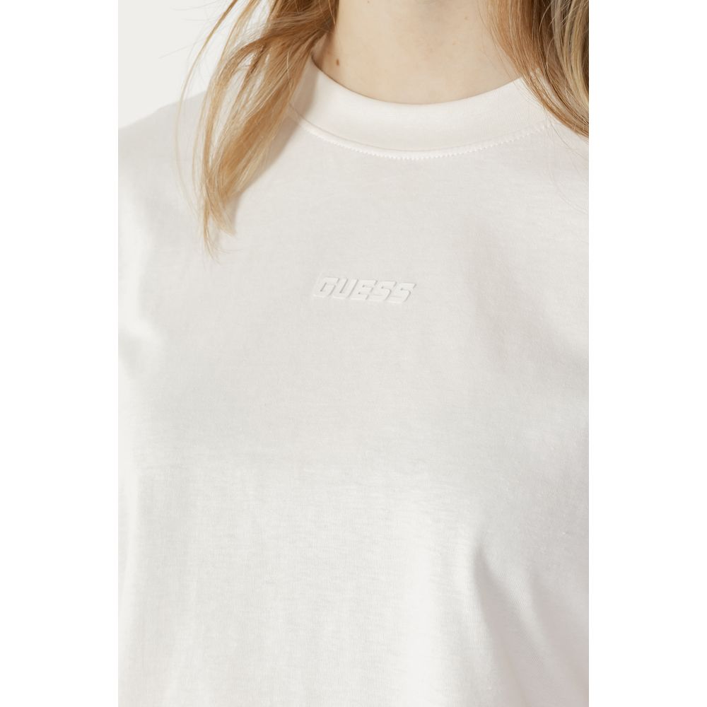 Guess Active Cream Cotton Tops & T-Shirt