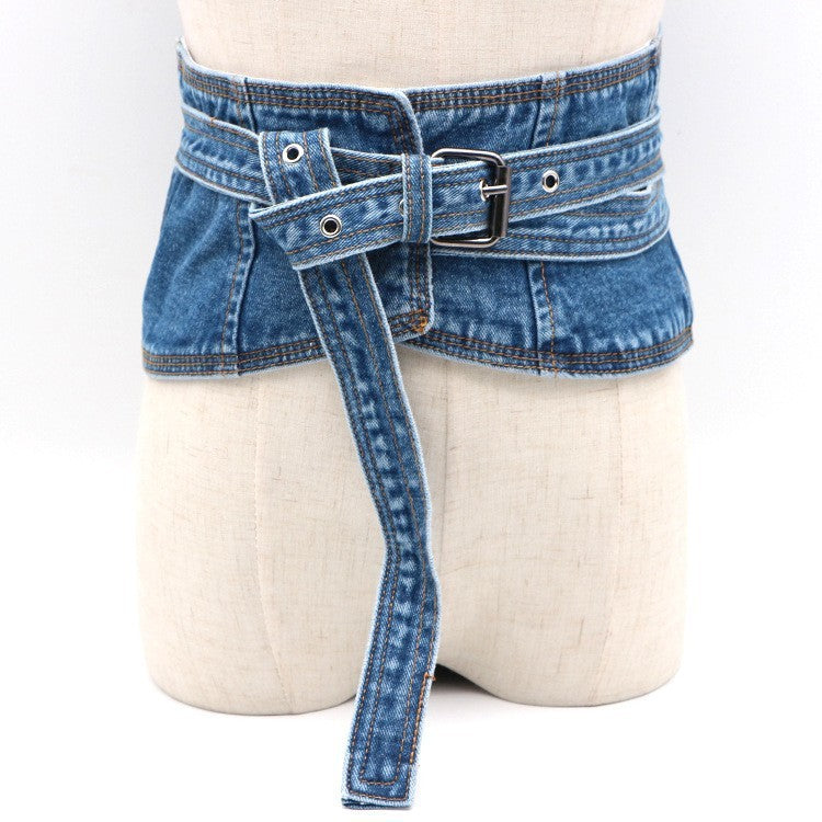 Fashion Decorative Shirt Denim Waist Girdle Women