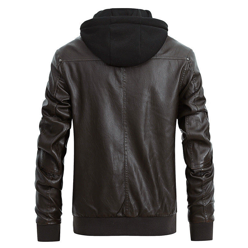 Detachable Hood Jacket - Velvet Leather Jacket - Shop Swazeyfit