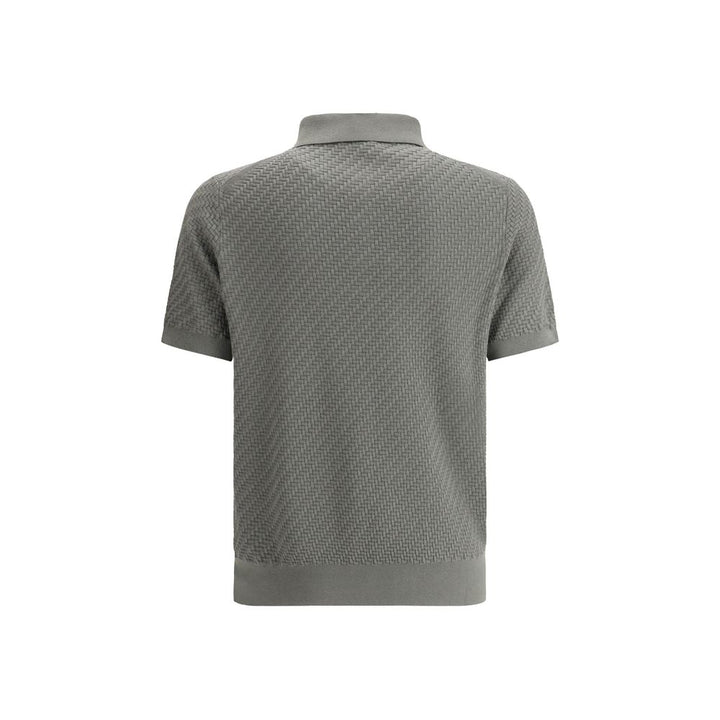 Brioni Polo Shirt with woven pattern.