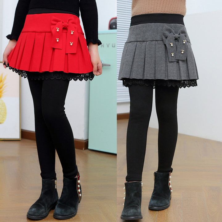 Leggings Thickened Fake Two-piece Girl Short Skirt Pants